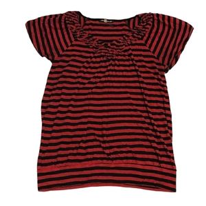 Cable & Gauge Flutter Sleeve Striped Top